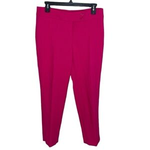 Talbots bright pink signature straight leg textured trousers size 6 petite
